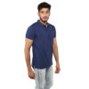 Parx Men Navy Blue Solid Polo Collar T-shirt (2)