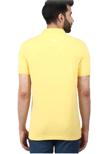 Parx Men Yellow Solid Polo Collar T-shirt (2)