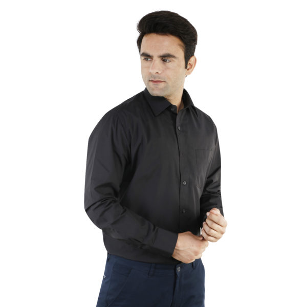 Park Avenue Men Black Regular Fit Solid Formal Shirt (3)