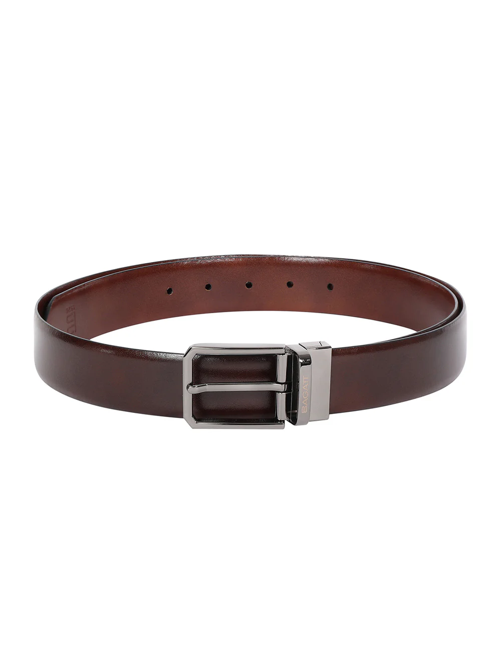 BAGATT BROWN REVERSIBLE LEATHER BELT-3